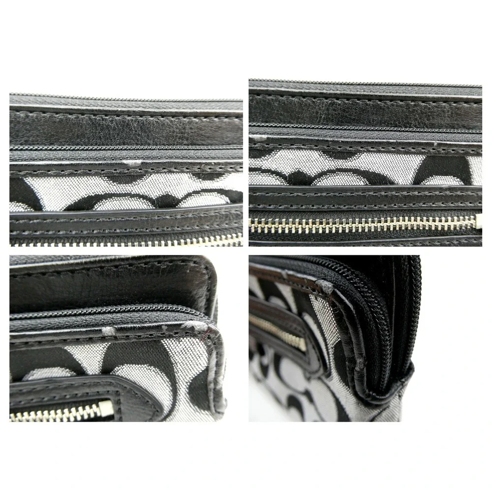 Coach Daisy Outline Signature Moonlight Metallic Double Zip Wristlet F49457